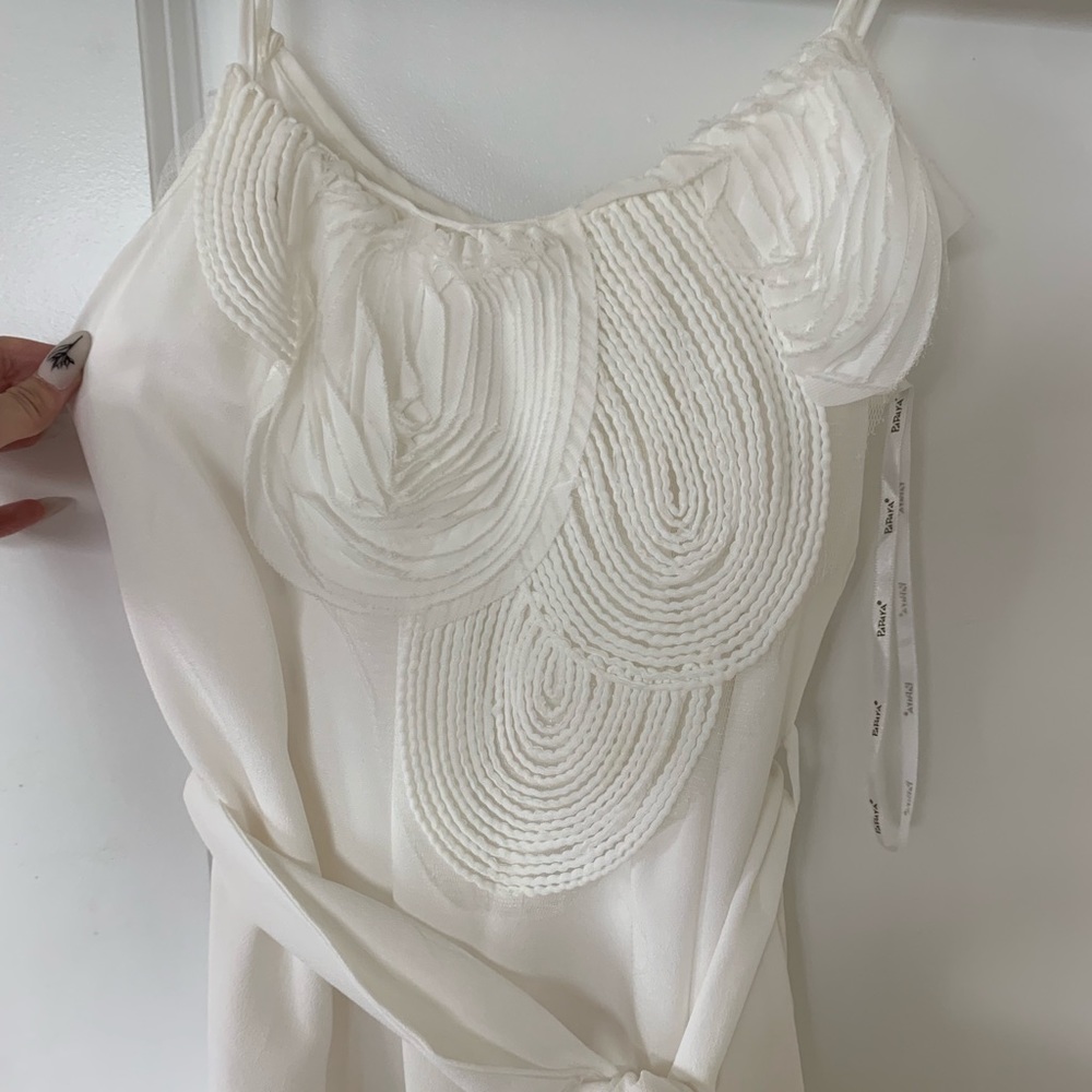 Papaya White Flowy Dress